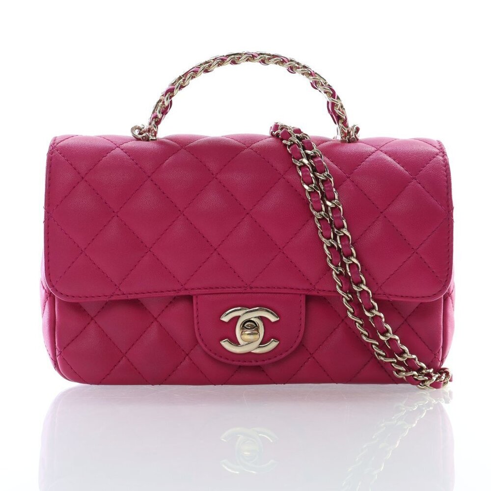 Chanel Mini Lambskin Crystal Rectangular Top Hand… - image 1